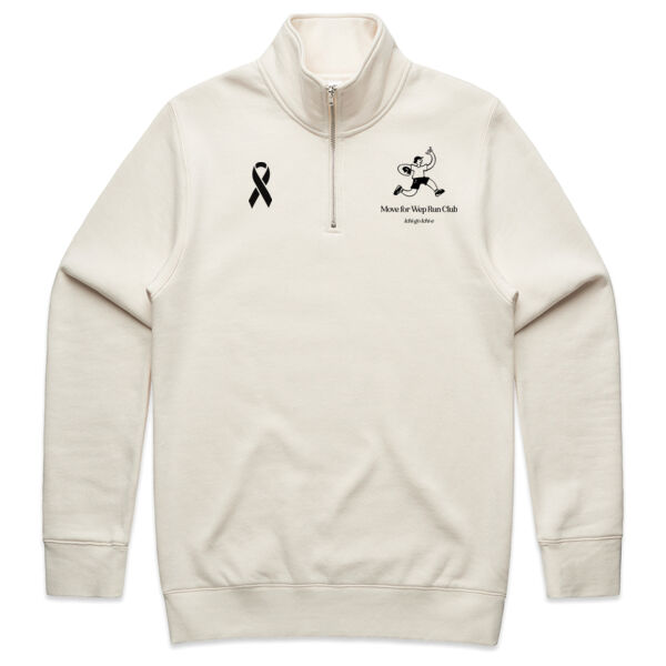 Mens Ichi-go Half Zip Crew - Black Print  Thumbnail