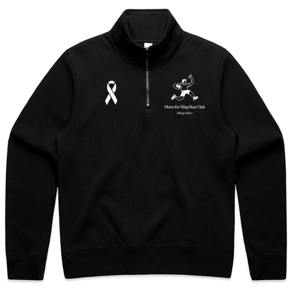 Womens Ichi-go Half Zip Crew - White Print Thumbnail