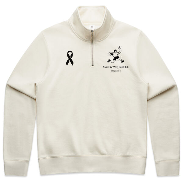 Womens Ichi-go Half Zip Crew - Black Print Thumbnail